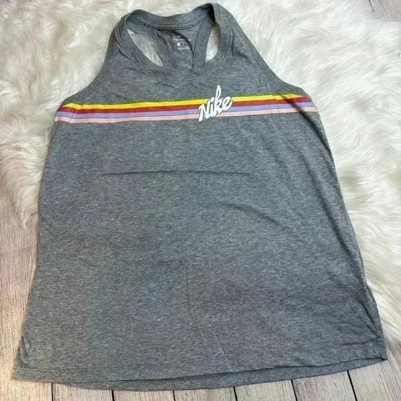 Nike Retro Racerback Activewear Tank Gray Size L - Picture 1 of 6